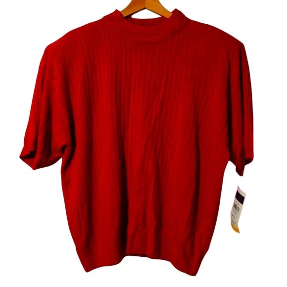 NWT Maggie McNaughton Red/Orange Short-Sleeve Top 2X! 0021 - Picture 1 of 9